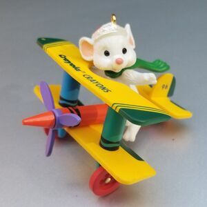Vintage Hallmark Keepsake Crayola Ornament - Bright Flying Colors Mouse Plane